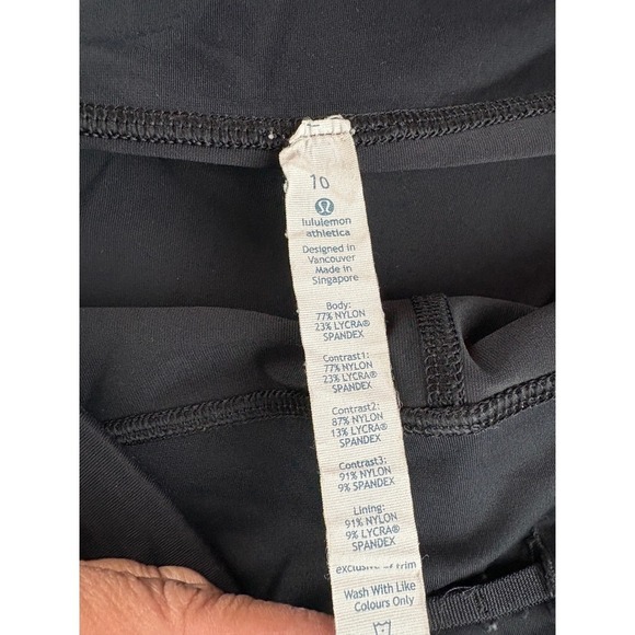 Lululemon Athletica Crop Leggings Athletic Workout Running Black Size 10 - Picture 2 of 6